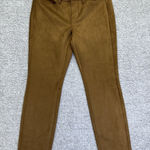 J. Jill Women's New Faux Suede Luxe Taylor Pants Ankle Straight Slim Leg 2P Brown Photo 0