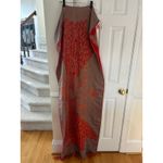 Pashmina  Silk Cashmere Red Blue Metallic Gold Peacock Wrap Scarf Photo 5