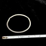 Sterling Silver Mexico Abalone mother of perl flower higed bangle cuff vintage Photo 3