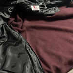 Canada Weather Gear NWT quilted black zipper jacket maroon sweater sleeves hood Photo 6