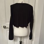 Urban Outfitters Cute Black  Long Sleeve Henley Crop Top Photo 5