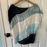 Red Haute  tie dyed bubble gauze top size small white light blue black Photo 1