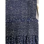 AQUA Bloomingdale's Navy Polka Dot Smocked Ruffle Mini Dress NWT Size S Preppy Photo 5