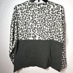 RXRXCOCO Leopard Animal Print Pullover Sweater Cozy Chic Top Size Small New! Gray Photo 1