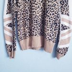 Current/Elliott Duvall Tan Leopard Print Crew Neck Sweater Photo 1