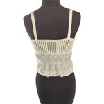 ZARA  Mixed Knit Top w/ Ties Eyelet Cami Tank Boho Cream White Women's Size Small Photo 6