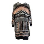 Free People Knit Long Cardigan Chunky Sweater Peach Cream Multi Sz XS-M Boho Photo 5