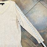 Lane Bryant Oatmeal Heathered Tan V-neck Sweather Chiffon Trim 18/20 Photo 3