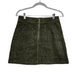 Francesca's Mi Ami Tamm Zip Corduroy Mini Skirt Green Small New Academia Fall Photo 14