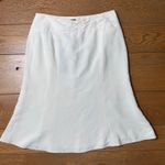 Giorgio Armani Silk Skirt SZ 44 Women NWT Ivory Fit Flare Knee Luxury Bridal Photo 0