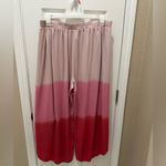 White Birch  Wide Leg Side Slit Ombre Pants Red Pink 100% rayon 1X Photo 11