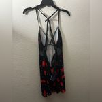 Black and Red Lips Lace Trimmed Women's Nightgown XL Photo 8