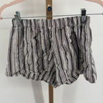 Brandy Melville black white stripe shorts size small 100% cotton elastic waist Photo 0