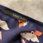 West Kei  Size S Navy Blue Coral Floral Short Sleeve V Neck Button Knot Front Top Photo 8