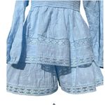 Altar'd State 100% Cotton Romper Dress Beautiful Baby Blue Lace Size XL Photo 3