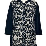 Chico's Chico’s Travelers Floral Velour Oriental Inspired Silk Blend Blouse Size 2 (L) Photo 1