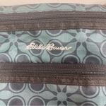 Eddie Bauer   Blue Green Floral  3Zip Travel Bag Light Crossbody Organizer Casual Photo 1