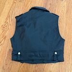Faux Leather Crop Vest Motorcycle Vest Jacket Coat Trench Crop Sleeveless Top Black Photo 7