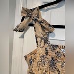 C&C California NWT  Size L Tan Blue Paisley Smocked Tank Top Bows Boho Peasant Photo 1