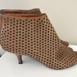 Givenchy  Perforated Eyelet Grommet Kitten Heel Tan Peep Toe Size 8.5 Photo 0