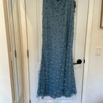 NWT $1095 Theia Blue Floral Sequin Sweetheart Cap Photo 6