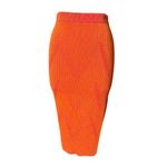 Milly New Knit Midi Skirt in Pink & Coral Ribbed Compression NWT Size Small Photo 2