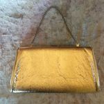 Urban Outfitters UO Faux Leather Gold Clutch Purse; Chain Strap EUC Photo 1