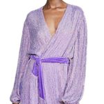 Retrofête NEW NWT $615 Retrofete Audrey Midi Dress Sz Medium Wrap Iridescent Sequin Belt Photo 4