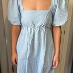 Show Me Your Mumu  Light Blue Denim Puff Sleeve Dress - Size Medium Photo 1