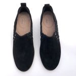 Clarks NEW  Trish Bell Studded Leather‎ Flat Slip On Bootie Black Suede Photo 4