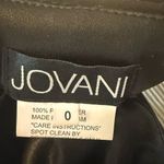 Jovani  Black and Gold Sequin Fit and Flare Midi Dress Photo 2