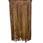 NWT Mandalay Light Gold Beaded Fringe Sequin V Photo 2