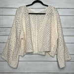 POL  Crochet Cardigan Sweater Cream Ivory Size Medium Photo 1