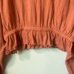 Free People  BEACH LS Cropped Rust Orange Peasant BOHO Beach Size XS Photo 3