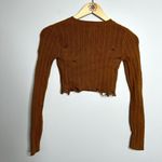 Forever 21 Burnt Orange Distressed Cutoff Sweater Photo 4