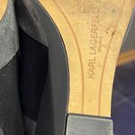  Shoes | Karl Lagerfeld moyen Darci Wedges 8.5 Black Gray w/flaws Photo 9