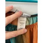 Pretty Good  Womens Sheer Y2K Top Large Orange Teal Festival Fairy Metallic Photo 4