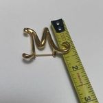 Anne Klein  Vintage Signed AK Initial /Letter M Brooch Gold Tone Script Monogram Photo 10