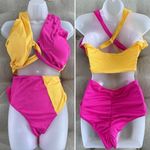 SheIn NEW  Fuschia Yellow Twist Front Bikini 4XL Photo 1