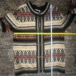 Telluride Clothing Co Vintage Women’s Size M Nordic Fair Isle Wool Cardigan Black Size M Photo 5
