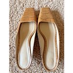 Toteme Croc Embossed Leather Square Toe Mules Kitten Pumps Womens Italy 39 US 9 Brown Photo 3