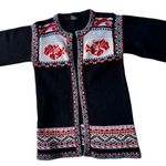 VTG Brunson of California Cardigan Medium Black Knit Tribal Aztec Orient… Size undefined Photo 8