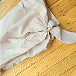 Tibi  Agathe Off Shoulder Top Structured Cotton Buckle Tie Sleeve Beige Size 6 Photo 4