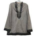 Tory Burch  Women's Black White Chevron Resort Wear V Neck Tunic Top Size 4 Photo 0