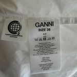 Ganni Poplin White Pintucked Ruffle Back Button Up Top Sleeveless Sz 38/6 Photo 6