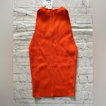 ZARA NWT Cut-out Square Neck Fitted Stretch Vibrant Orange Dress Tank Top Small Photo 5