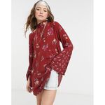 Free People Dress Tate Tunic Mini Blouse Vintage Combo X-Small New womens floral Photo 7