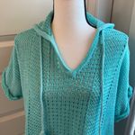 Natural Reflections || Aqua blue/green hooded beach lightweight sweater Photo 1