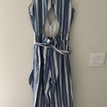 Tularosa Reese Sleeveless Plunging Neckline Open Back Striped Jumpsuit Size XS Photo 8