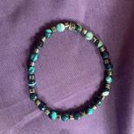 Turquoise Glass Beaded Bracelet Blue Photo 0